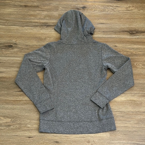 The North Face Heather Gray Hoodie with Pink Logo - Picture 5 of 5